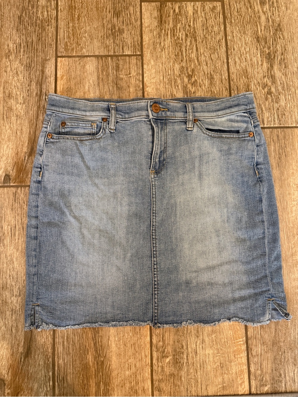 LOFT Light Blue Denim Mini Skirt